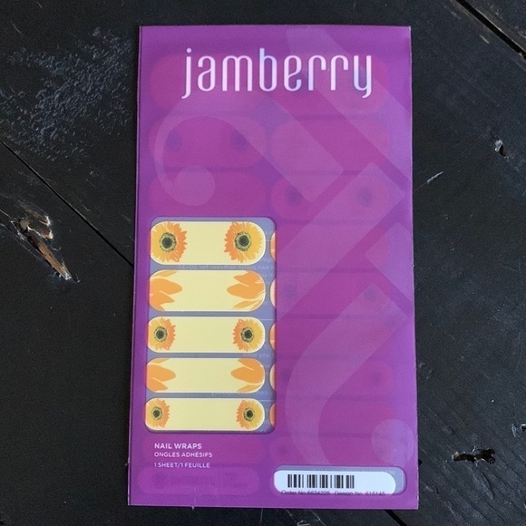 RARE Jamberry Nail Art Studio Designed Sunflower Print Nail Wraps - Picture 2 of 9